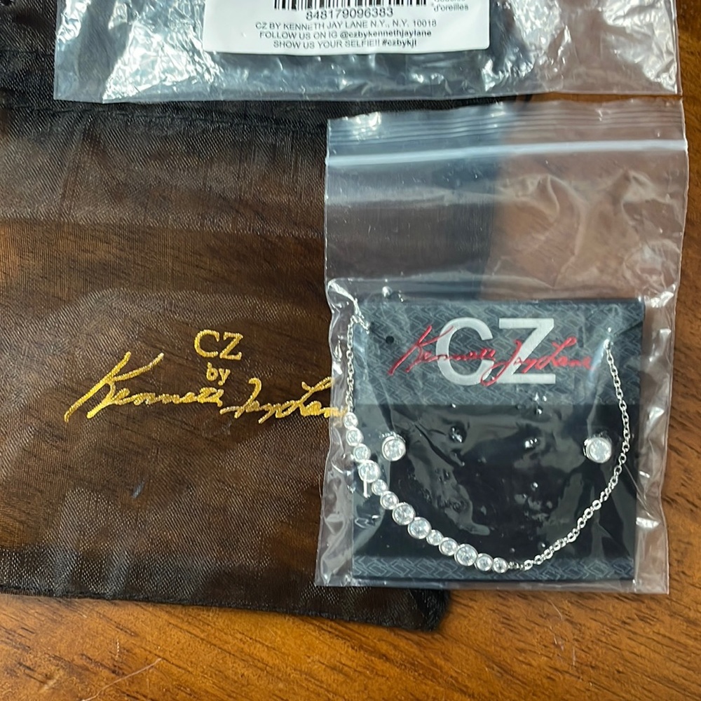 NWT CZ by Kenneth Jay Lane necklace and earrings set